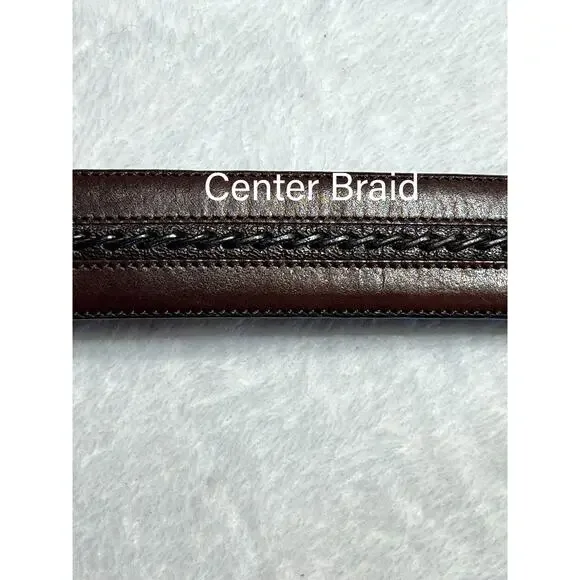 Mezlan Spain 38 Mens Leather Dress Belt Dark Brown Belt Gunmetal Tone Buckle - Picture 3 of 14